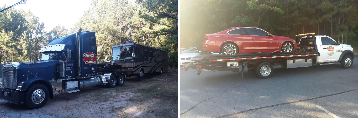 Car and RV being towed